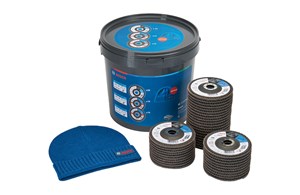 Fächerschleifscheiben-Set 125 mm, im Eimer, für Metal Expert