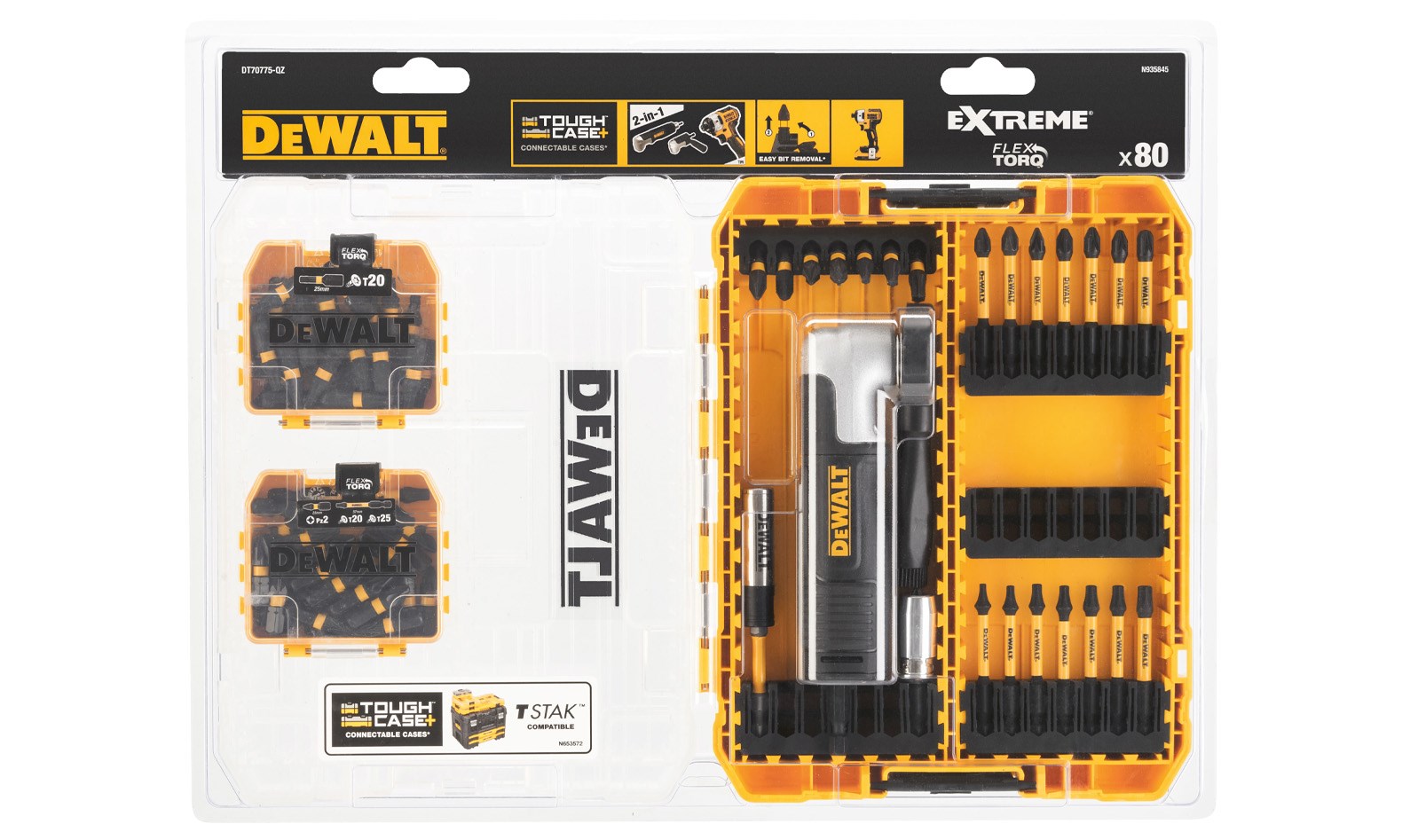 Dewalt Bit-Set mit Winkeleinsatz 80-tlg.